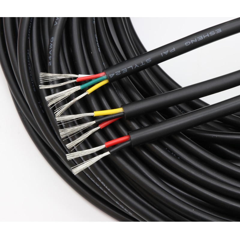 1M 20AWG UL2464 Omhulde Draad Kabel Kanaals Audio Lijn 2 3 4 5 6 7 8 9 10 Cores geïsoleerde Zachte Koperen Kabel Signaal Controle Draad