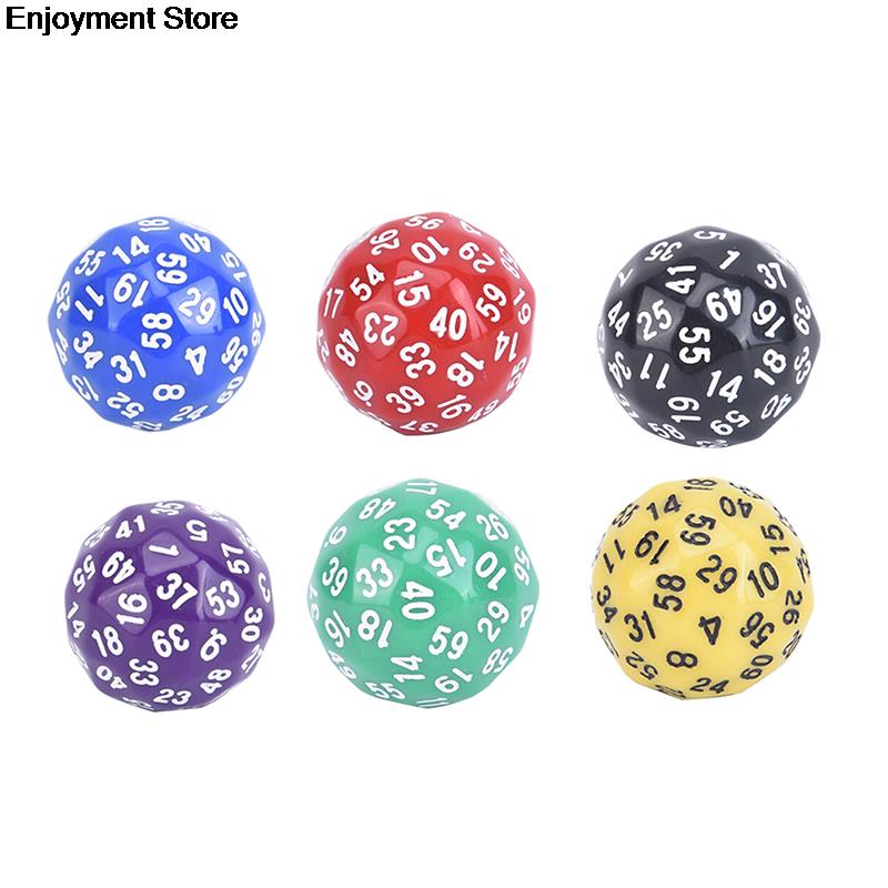 1 pçs 60 face dice para jogo polyhedral d60 multi face acrílico dice presente para os amantes do jogo trpg