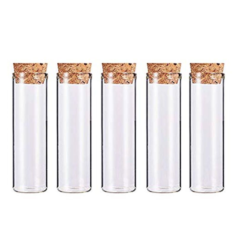 Plastic Test Tube with Cork Stopper Bead Storage Vial Containers X6HB