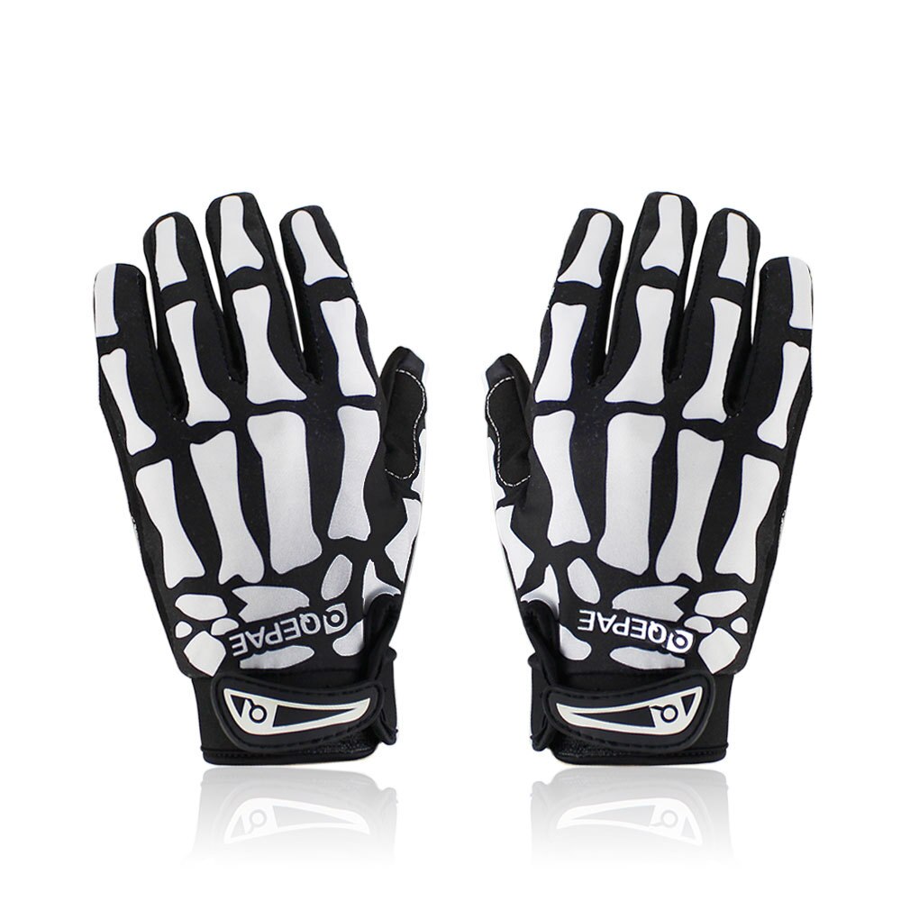 Mountainbike Voll Finger berühren Handschuhe Sport Fitness Motorrad Lange Finger Handschuhe: Weiß / XL