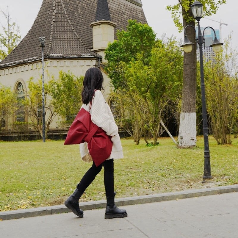 Boog Vrouwen Canvas Handtassen Grote Schoudertassen Crossbody Tassen Dames Tote Vrouwelijke Toevallige Zwarte Rode Handtas Bolsa Feminina