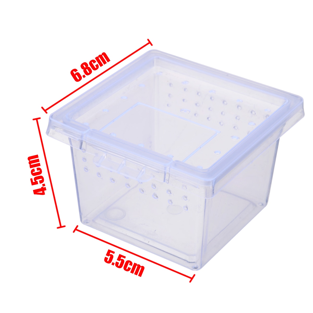 6.8*4.5*5.5cm Transparent Spider Feed Living Box Plastic Insect Box Reptile Cultivate Container Scorpion Terrarium Habitat