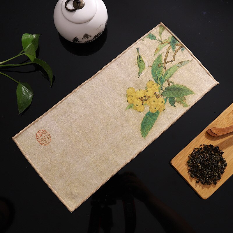 Suede ręcznik kuchenny gospodarstwa domowego Zen stolik do herbaty tkaniny maty chiński wysokiej klasy serwetki chłonne ręcznik do czyszczenia herbata Kung Fu akcesoria: 09 18x40cm