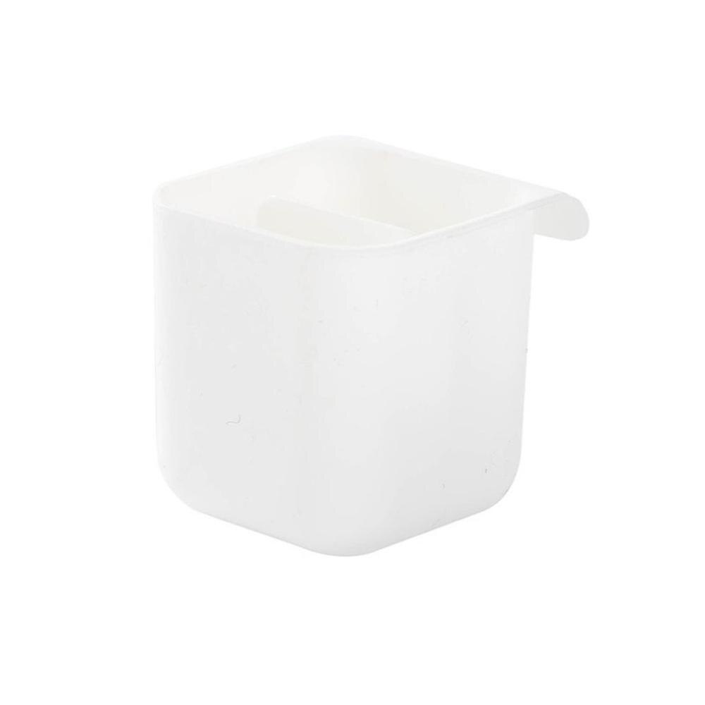 Desktop Computer Monitor Pencil Holder Pocket Home Office Storage Box School Stationery Organizer Pen Holder: Square  white