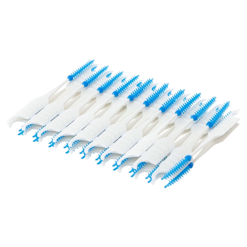 20/40/120/200pcs Double Floss Interdental Brush Picks Head Hygiene Dental Silicone Toothpick Cepillo Interdental: 40 Piece
