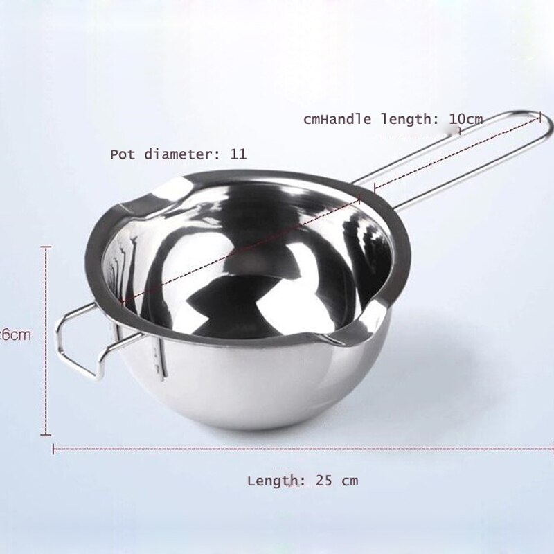 Stainless Steel Chocolate Melting Pot Furnace Heated Milk Bowl with Handle Heated Butter Tool Baking Pastry Tools
