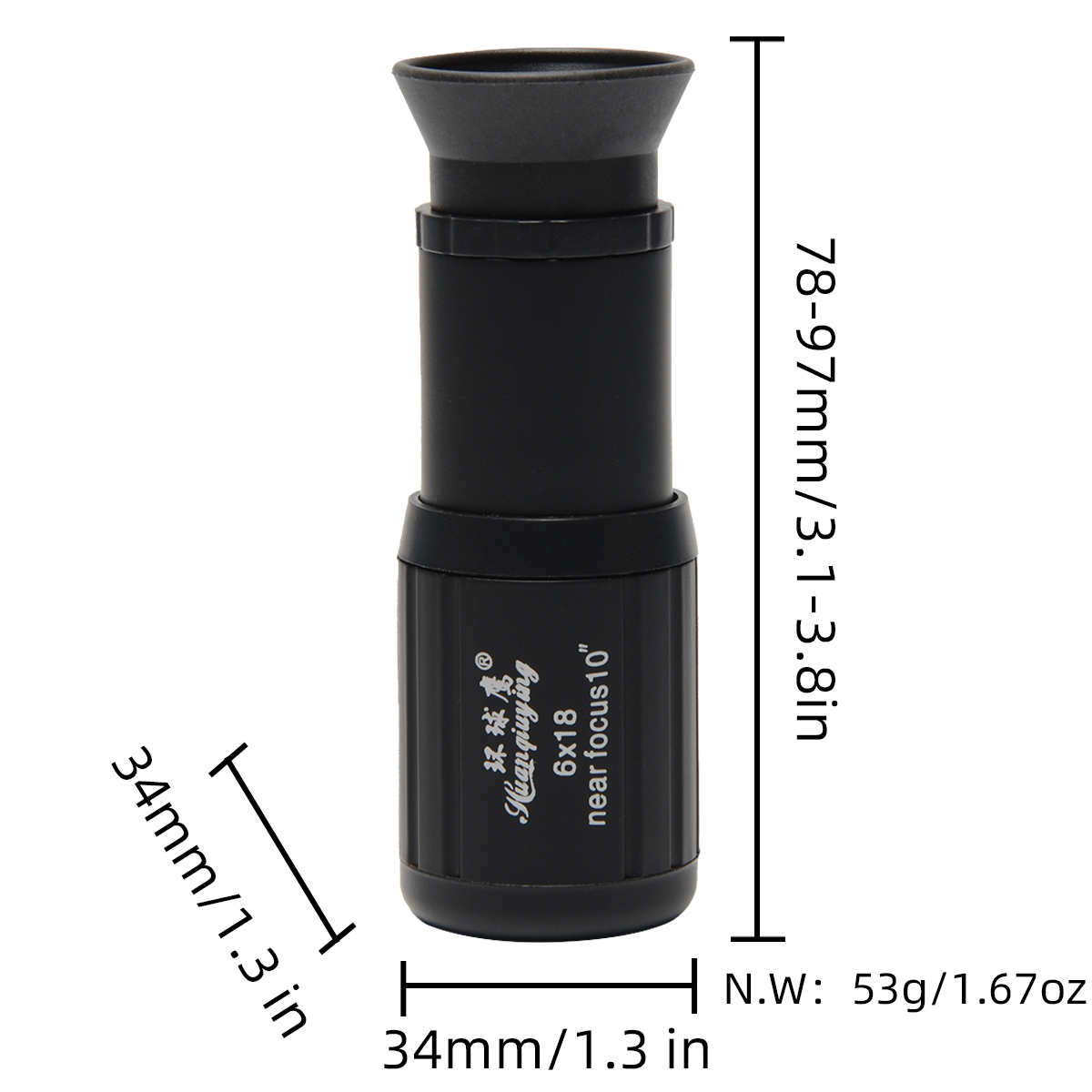 HD 6X Telefonobjektiv Kamera Telezoom Monokular Teleskop Teleskopfokus Kompaktes Min-Objektiv + SelfieTripod für alle Smartphones