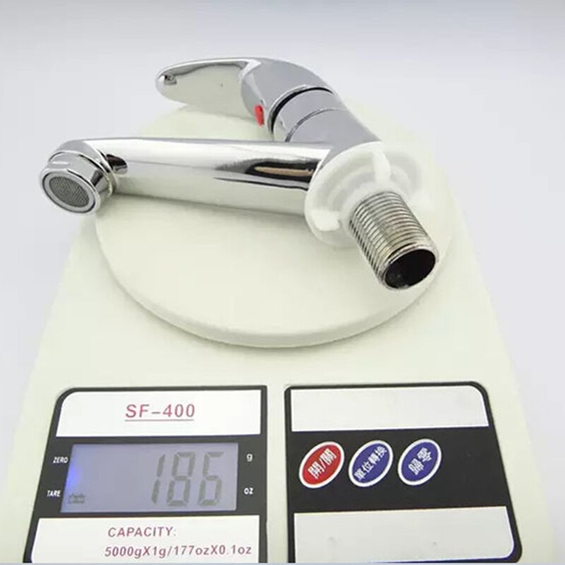 Badkamer Wastafel Kraan Chroom Enkel Handvat Keuken Kraan Kraan Mixer Koud Water Slang Verchroomd