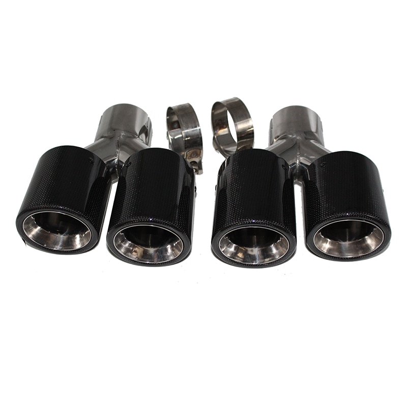 Auto Accessoires Uitlaatpijp Staart Mond Y-Vormige Gekruld Bell Mond Dubbele Mond Carbon Fiber Staart Keel Vier Outlet uitlaat