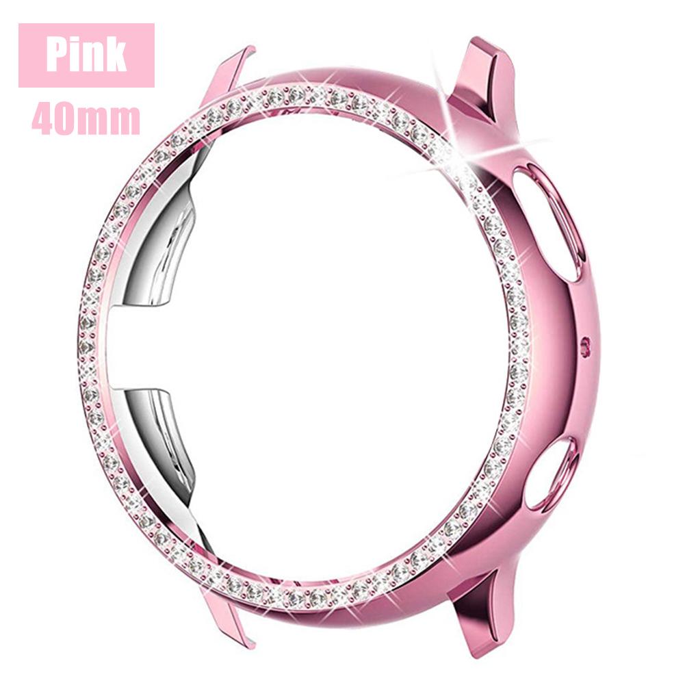 Protective Case For Samsung Galaxy Watch Active 2 40mm/44mm Cover Bumper Accessories Protector Full Coverage Screen Protection: Pink 40mm