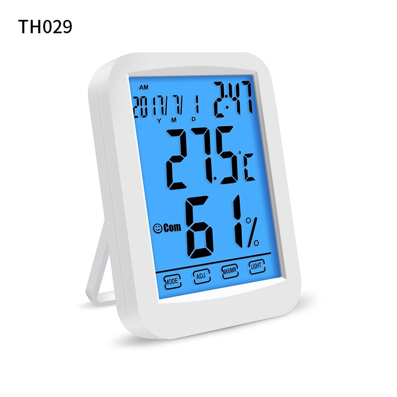 NewDigital Thermometer Hygrometer Touch Screen Temperature Humidity Meter Monitor Max Min Record for Indoor Home: TH029