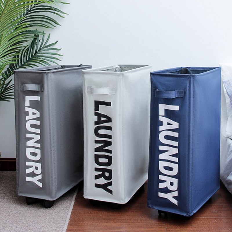 Foldable Laundry Basket with Wheels Dirty Clothes Storage Basket Bathroom Laundry Hamper Household Laundri Hamper Toy Storage