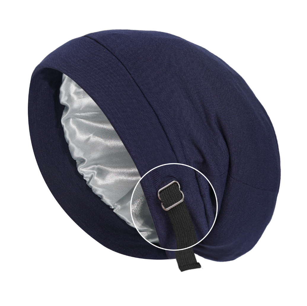 Cappello a cuffia foderato in raso per donna uomo morbido elastico regolato berretto da notte in raso treccia riccia cura dei capelli turbante setoso berretto da notte: Colore rosa