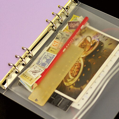 PVC Storage Bag for Notebook Diary Day Planner Zipper Bag Business Cards Transparent