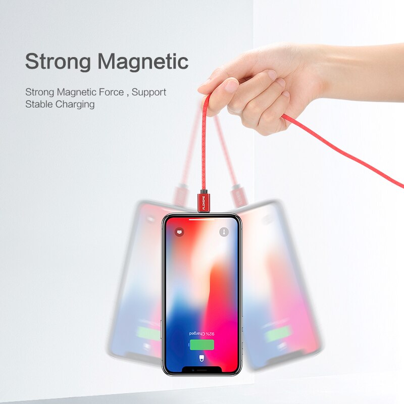 Led Magnetische Usb-kabel Snelle Opladen Type C Kabel Magnetische Lader Lading Micro Usb Kabel Mobiele Telefoon Kabel Usb Cord