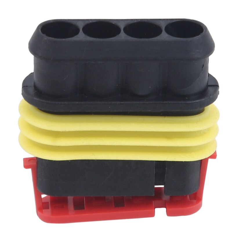 10 Sets Full Waterproof Car Connector 1P, 2P, 3P, 4P Bit Core Connector Terminal Connector Auto Replacement Parts: 4 hole