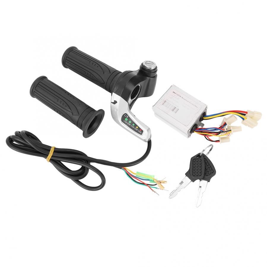 Motor de bicicleta eléctrica LED, 48V, 500W, Kit de controlador de velocidad cepillada con bloqueo, empuñadura de acelerador, accesorios ev