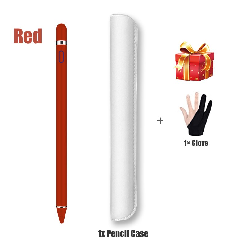 Active Stylus Pen For Apple Pencil 1 2 Touch Screen Pen For Tablet IOS Android Stylus Pen For iPad Pencil Xiaomi Huawei Phone: 1st Red