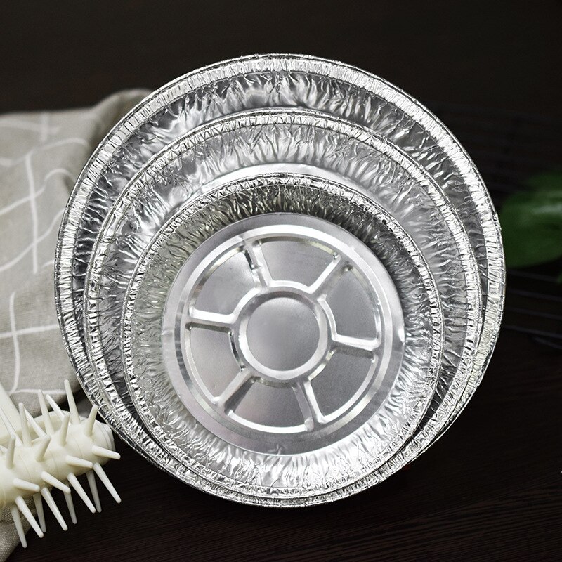 10 st/set ugnskärl oljepapper runt plåtpapper brännpanna engångspizza plåtpall aluminiumfolie järnplåtsförtjockningstårta
