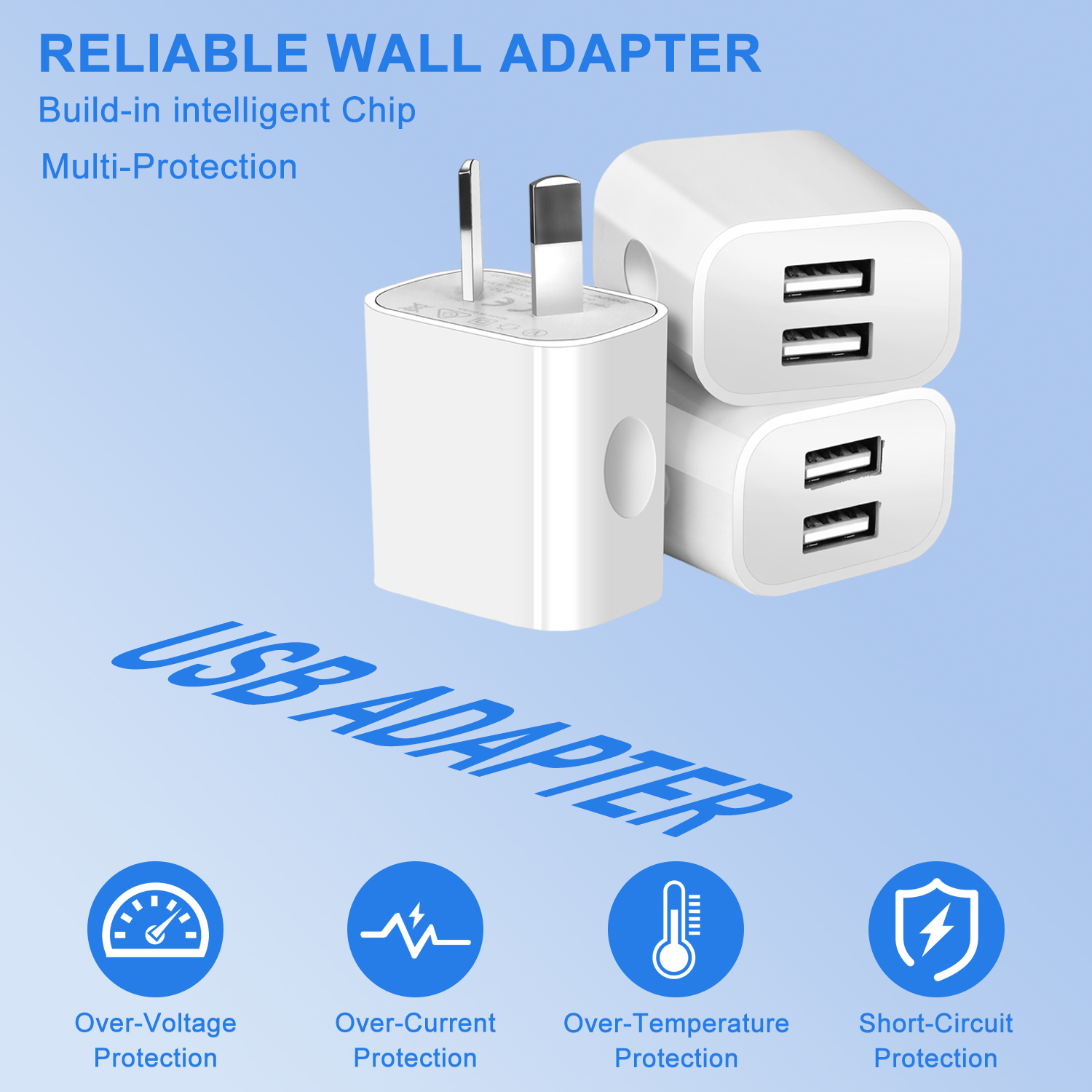 1/3/5/10 Uds cargador Universal 5V 2.1A adaptador de enchufe AU teléfonos móviles enchufe de alimentación de doble puerto adaptador de pared estándar para teléfono móvil