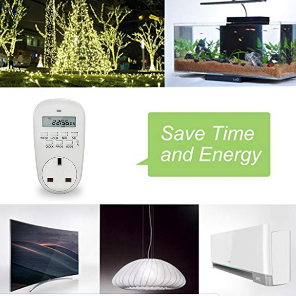 Digital Outlet Programmable Timer 7 Day Smart Indoor Timer EU/UK Outlet Timer Switch Light Switch Timer Programmable