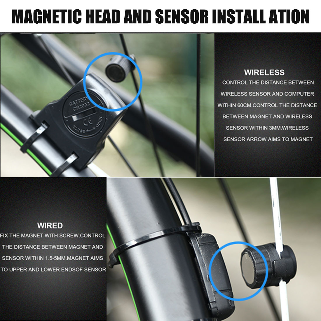 2.8 "Draadloze Fiets Computer Grote Digitale Fiets Computer Kilometerstand Snelheidsmeter Fiets Thermometer Waterdicht 2 Modus Lcd Backlight