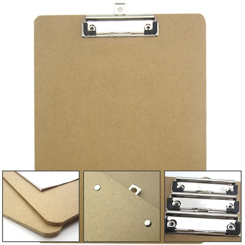 Enkel  a4- storlek trä urklipp clipboard hängande hål mapp hård skiva skrivverktyg kontor skola pappersmaterial