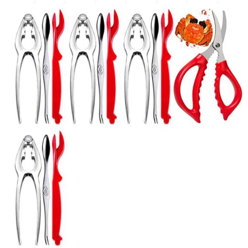 13 Pcs Crab Lobster Crackers Seafood Tools Set Seafood Scissors Nut Cracker Set