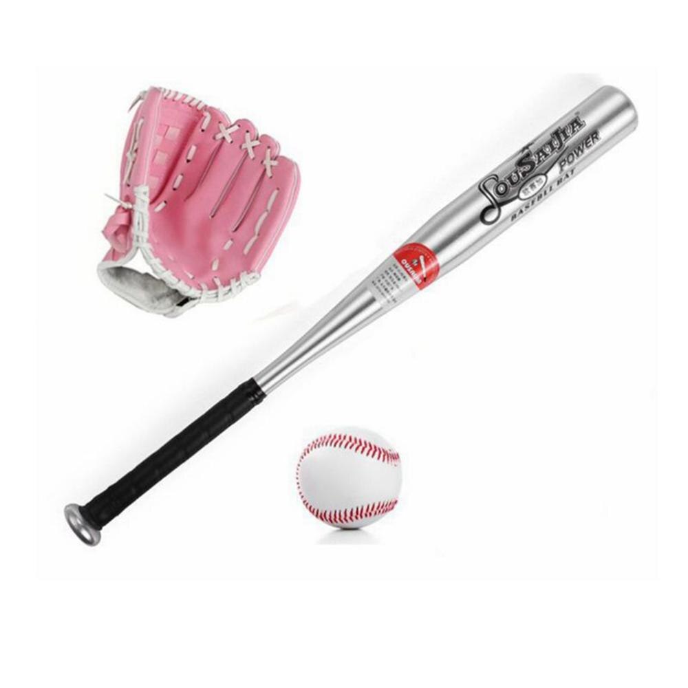 1set aluminium baseball bat handschuh ball bate taco hardball 24 zoll für kinder jünger als 12 softball bat kind kinder: pink