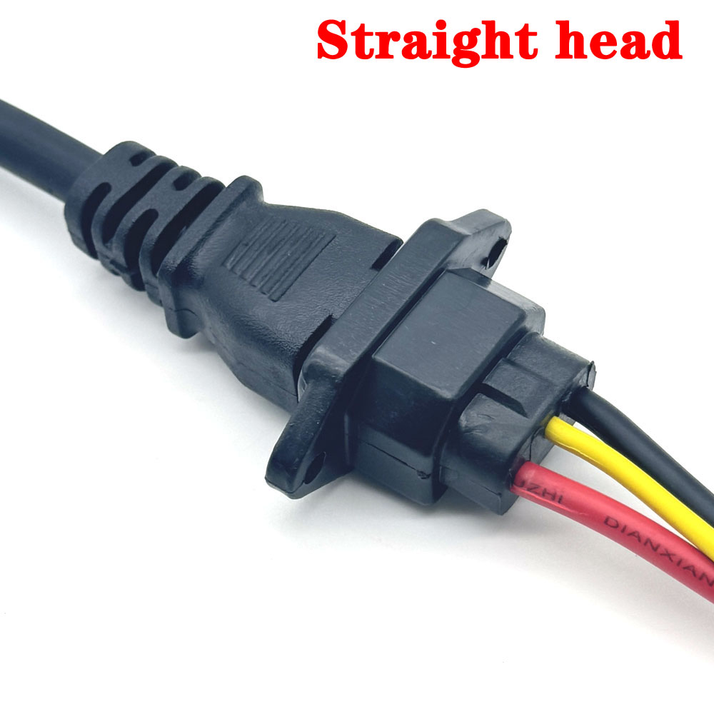 E-Bike Accu Oplaadstekker Drie Verticale Oplaadaansluiting Met 12awg Kabel Draad Elleboogconnector Voor 60V 72V Elektrisch Voertuig