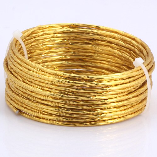 1M/5M lot 2.0mm Various Patterns Aluminum wire gold/silver soft craft versatile metal wire DIY Handmade jewelry making: 2mm Gold  D / 5M