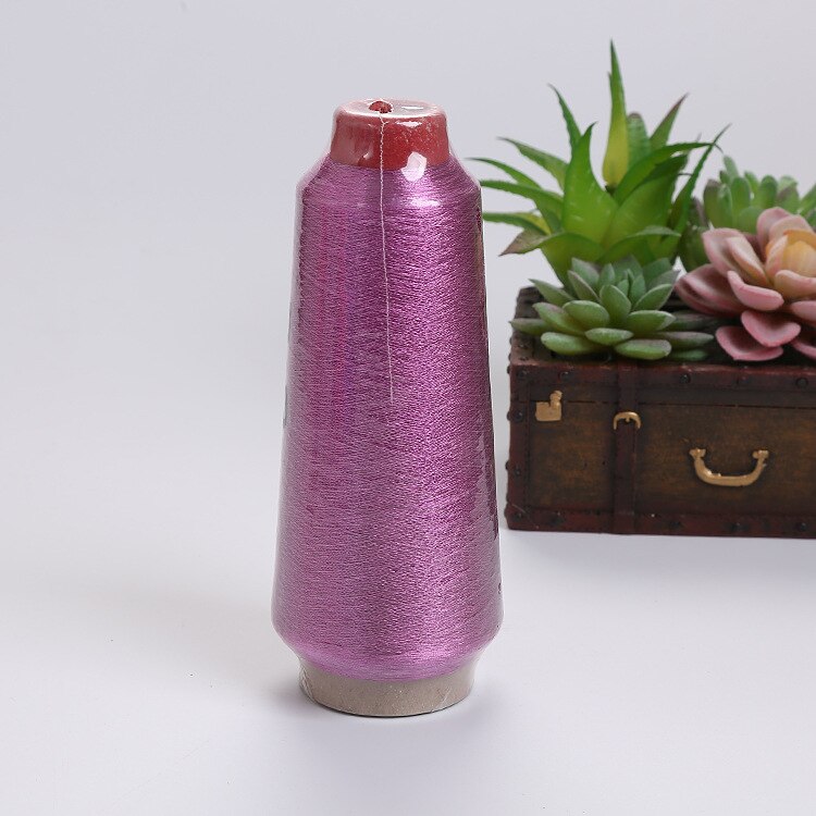 Manual Knitting Thread Bright Silk Gold Thread Silver Thread Computer Embroidery Cross Stitch Silk Thread DIY Production3600M: rose red