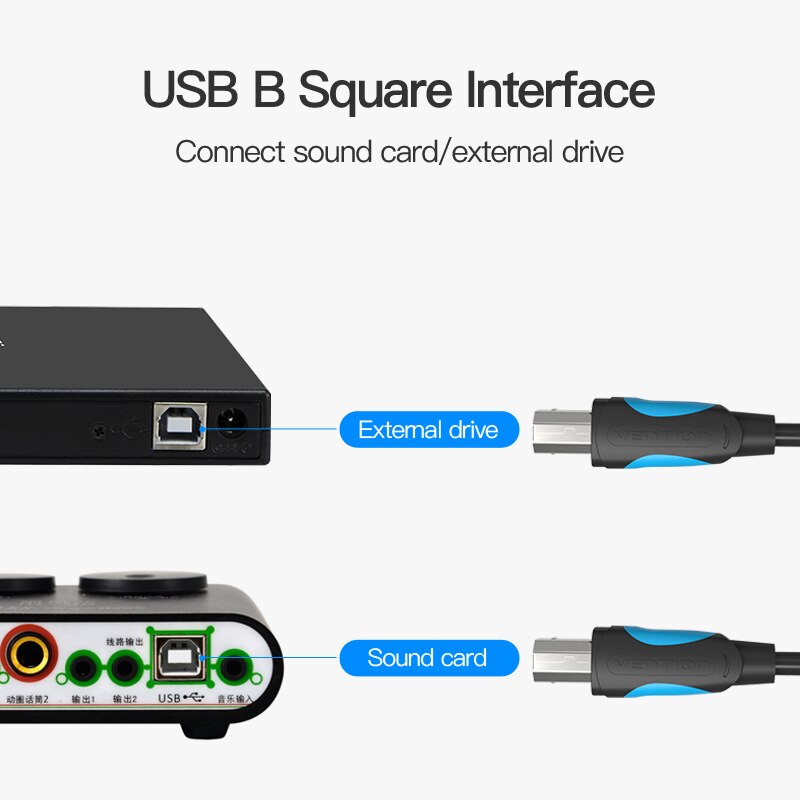 Vention usb 2.0 print kabel usb 2.0 type a han til b han synkronisering data scanner usb printer kabel 1m 2m til hp canon epson printer