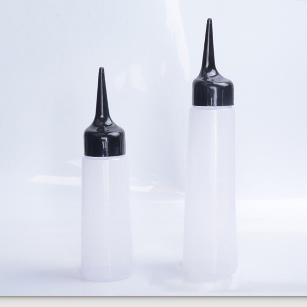 150ml/250ml Plastic Salon Hair Color Applicator Bottle Scale Hairdressing Hair Dye Bottle Measuring Tool
