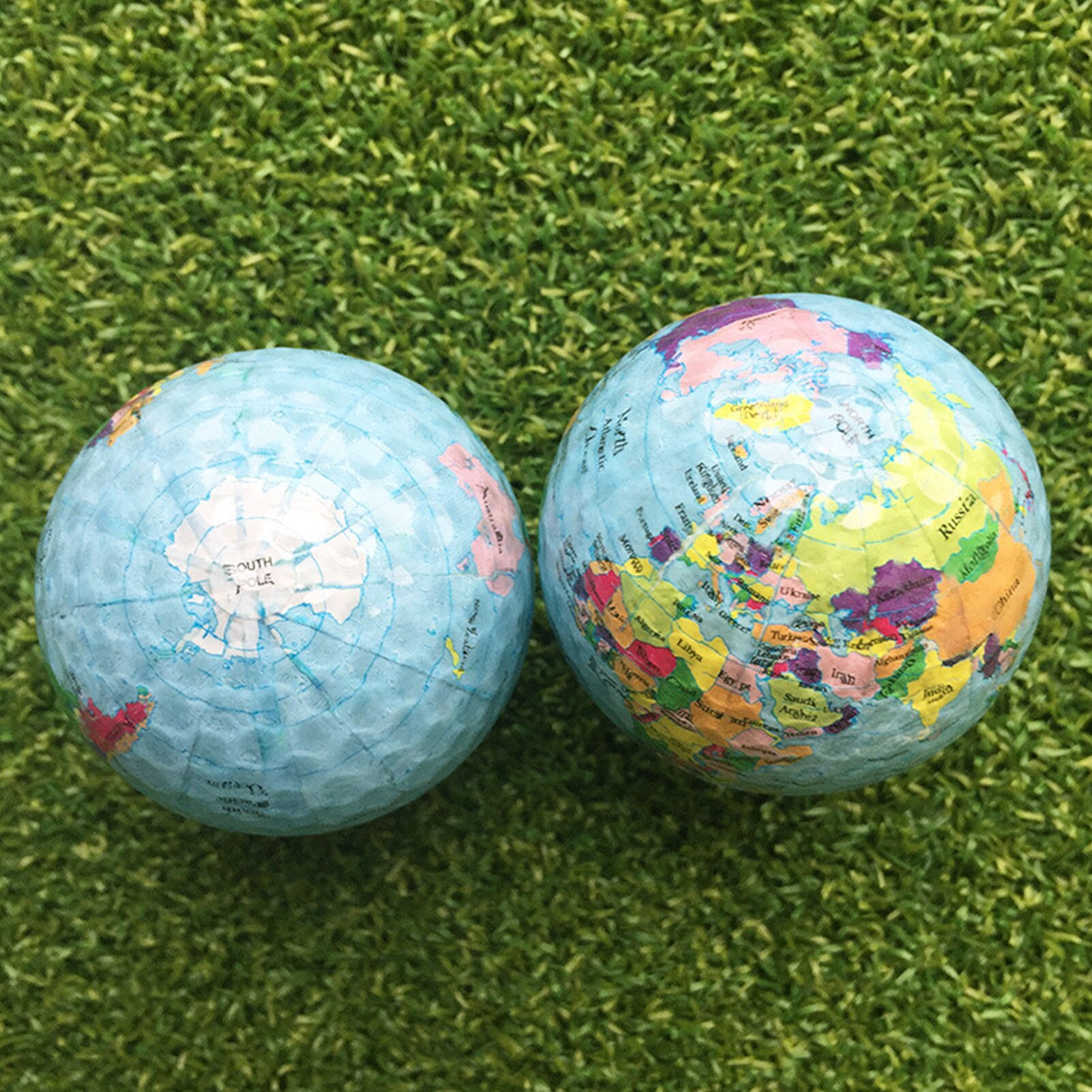 Globe Map Print Earth Golf Balls Indoor Outdoor Beginner Practice Training Tool Golf Practice Ball World Collection Globe