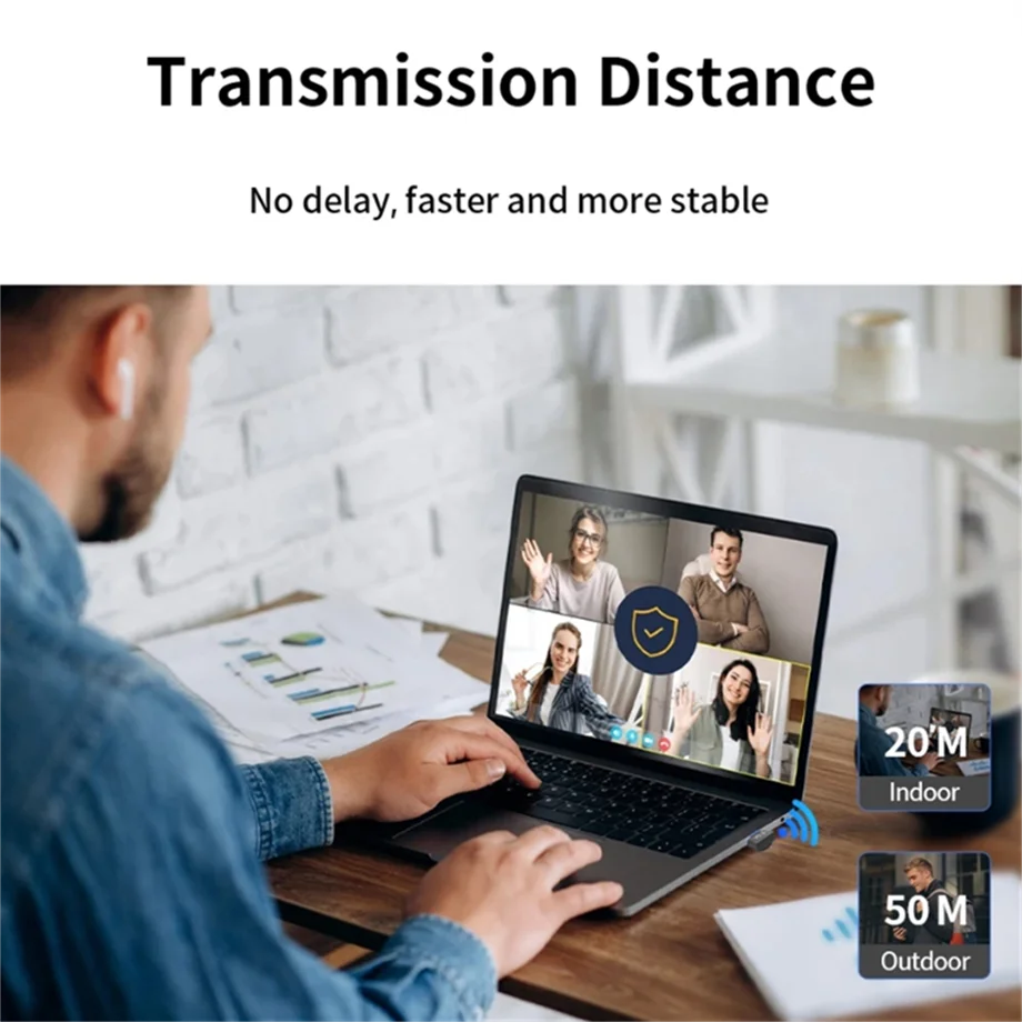 Bluetooth 5.3 Adapter for PC Laptop USB Bluetooth 5.1 Dongle Receiver for Speaker Mouse Keyboard Music Audio Transmitter Adapter