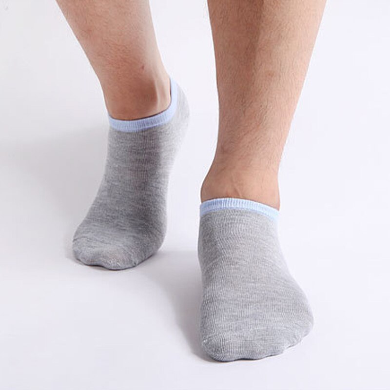 5 Pairs Spring Summer Men Socks Comfortable And Breathable Splice Color Non-slip Ankle Low Cut Sock FK88