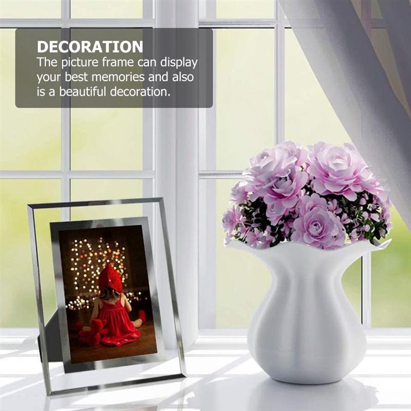 Crystal Glass Photo Frame Desktop Decorative Photo Frames Certificate Picture Frame Picture Holder Home Decor With Lace