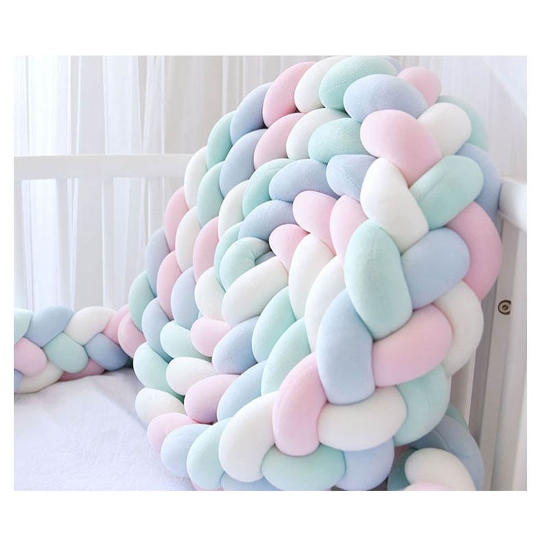 1.5M/2.2M Baby Bumper Bed Braid Knot Kussen Kussen Bumper Baby Wieg Protector Cot Jongens Meisjes Veiligheid leuningen Bed Beding