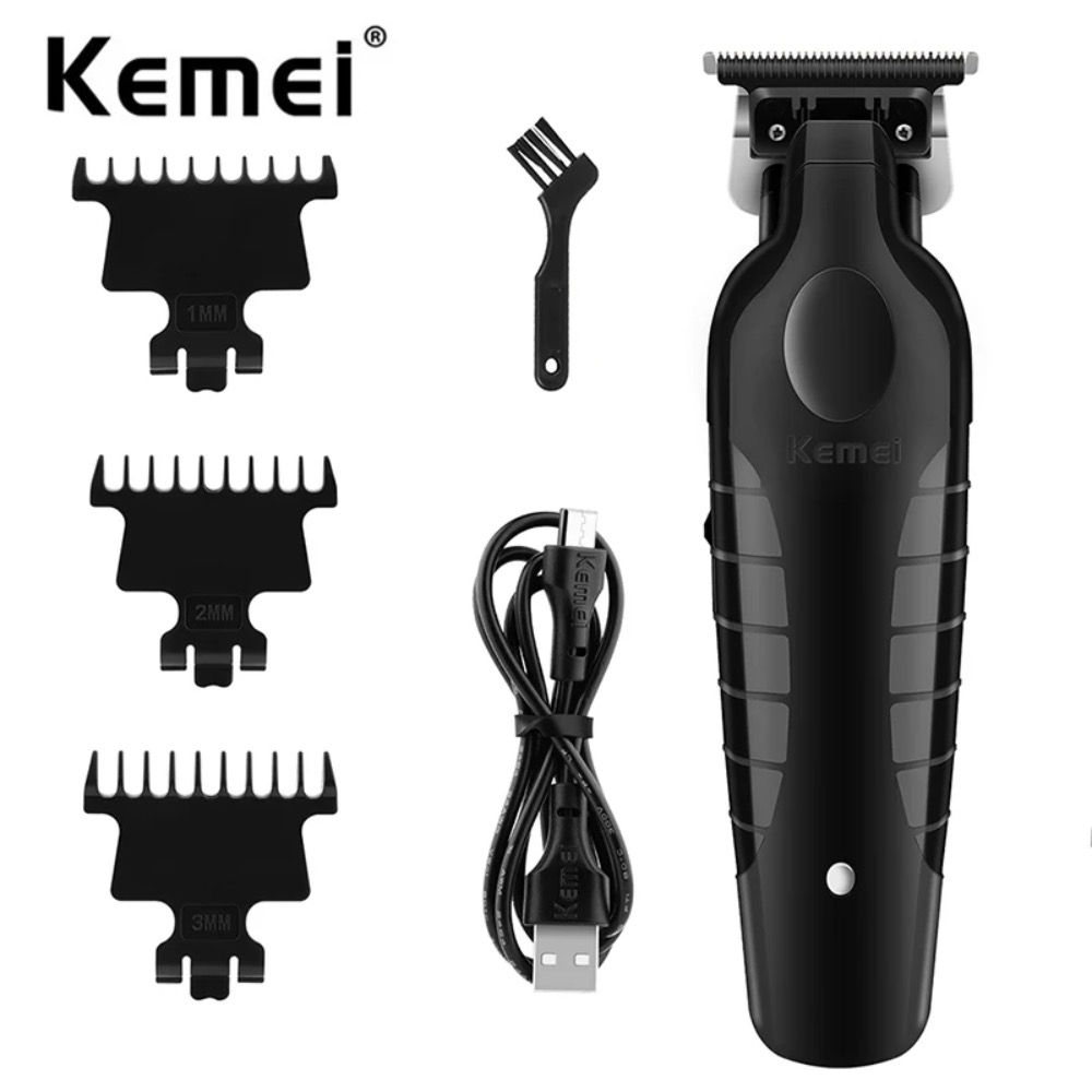 Kemei 2299 Kapper Draadloze Tondeuse 0mm Zero Gapped Carving Clipper Detailer Professionele Elektrische Afwerking Snijmachine
