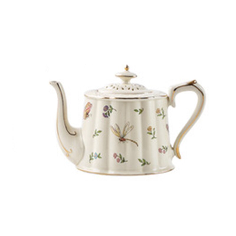 Ceramic European-style Small Luxury Home Tea Set High-end Phnom Penh Cup British Afternoon Tea Cup Flower Tea Cup Tea Pot: f