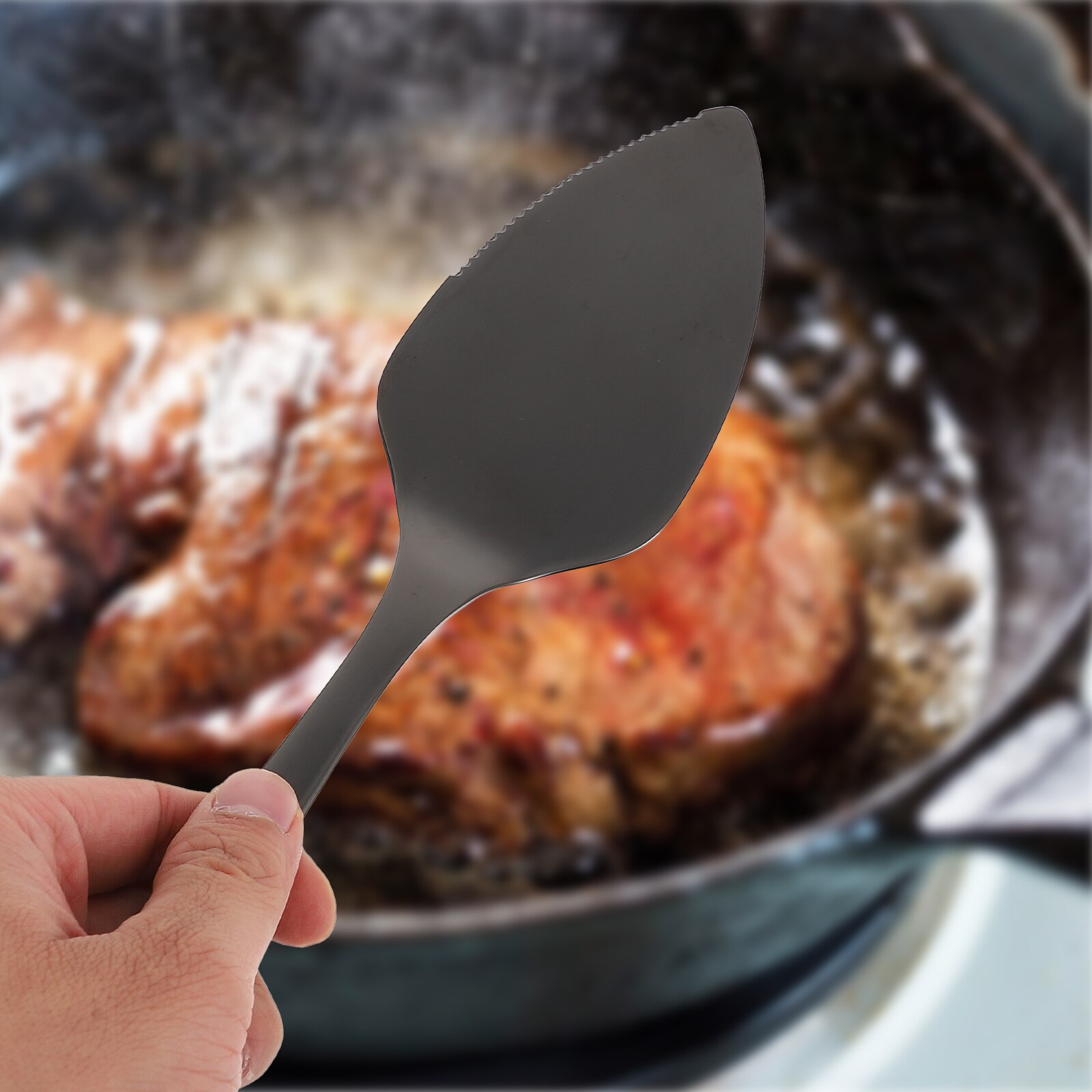 Cuchara de pescado a la parrilla de acero inoxidable para el hogar, duradera, para asar, 1 ud.