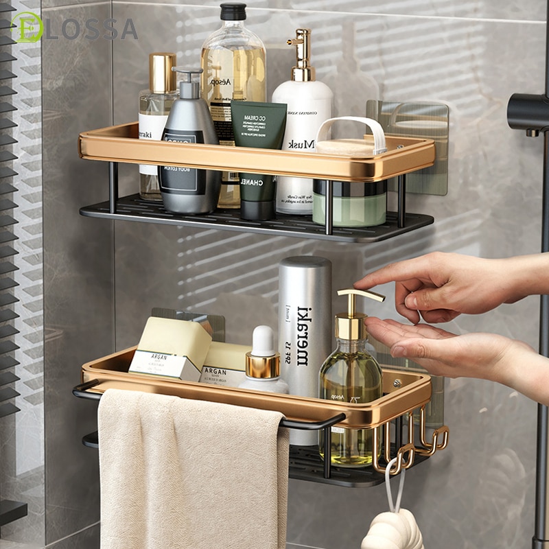 Iskemätön kylpyhuone hylly hyllyt shampoo suihku säilytysteline keittiön pidike wc keittiön järjestäjä kylpyhuonetarvikesarja