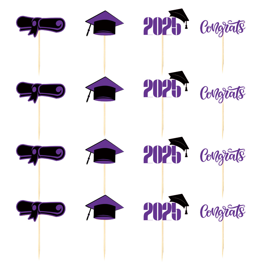 16pcs Glitter Graduation Cupcake Toppers Class of Congrats Grad Cap Diploma Cupcake Picks for Graduation Party Decorations: light green