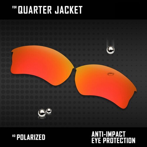Oowlit-lenzen vervangen voor oakley quarter jacket  oo9200 zonnebril gepolariseerd - meerdere kleuren: Vuurrood