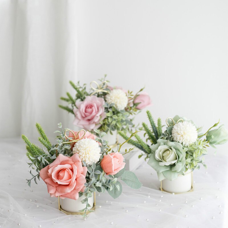 CHENAO nordique hybride Bouquet Rose Rose soie pivoine blanc hortensia balcon décoration extérieure frais et 1 pièces 1 bouteille