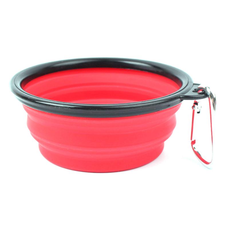 Gamelle pliable en silicone pour animaux de compagnie, avec boucle en tpe, pour chien, portable, en silicone