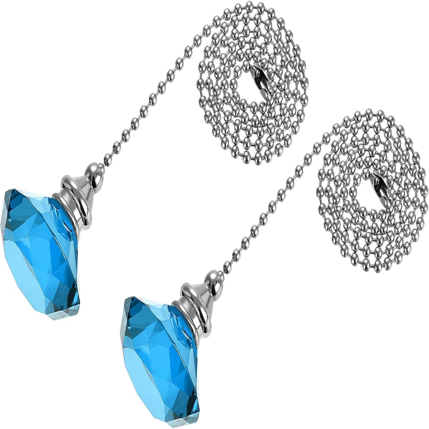 20 Inch Ceiling Fan Pull Chain, Decorative Crystal Fan Pull Chain Ornament Extension, Diameter Beaded Pendant, Amber 2Pcs: Burgundy