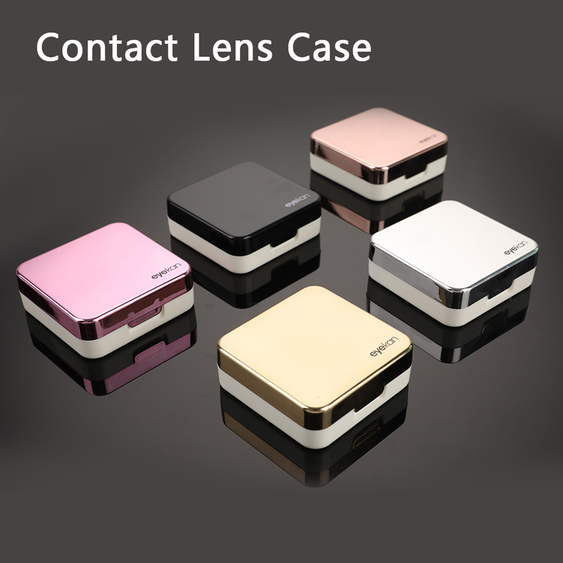 Contact Lens Case Mirror Soaking Container Business Travel Holder Kit Contact Lens Case Square Travel Portable