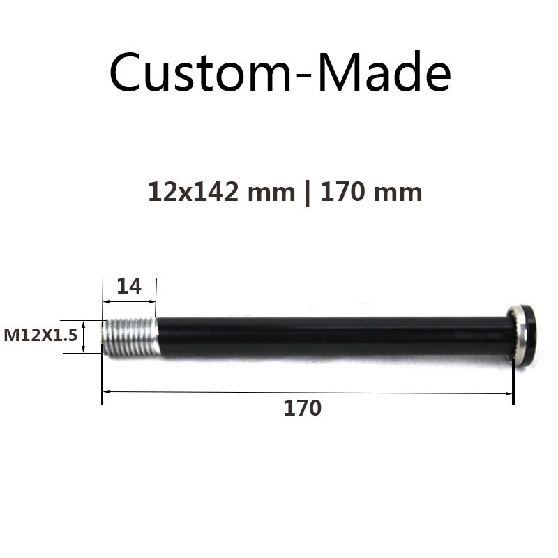 Rear Thru Axle 12X142 length 158 160 164 170 mm thread pitch 1.5 mm biycle Custom-Made thru axle
